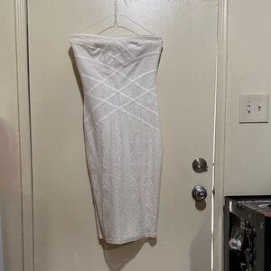 Fashion Nova White Lace Pencil Skirt